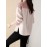 Contrast Striped Crew Neck Blouse, Elegant Long Sleeve Split Side Blouse For Spring & Fall, Women's Clothing